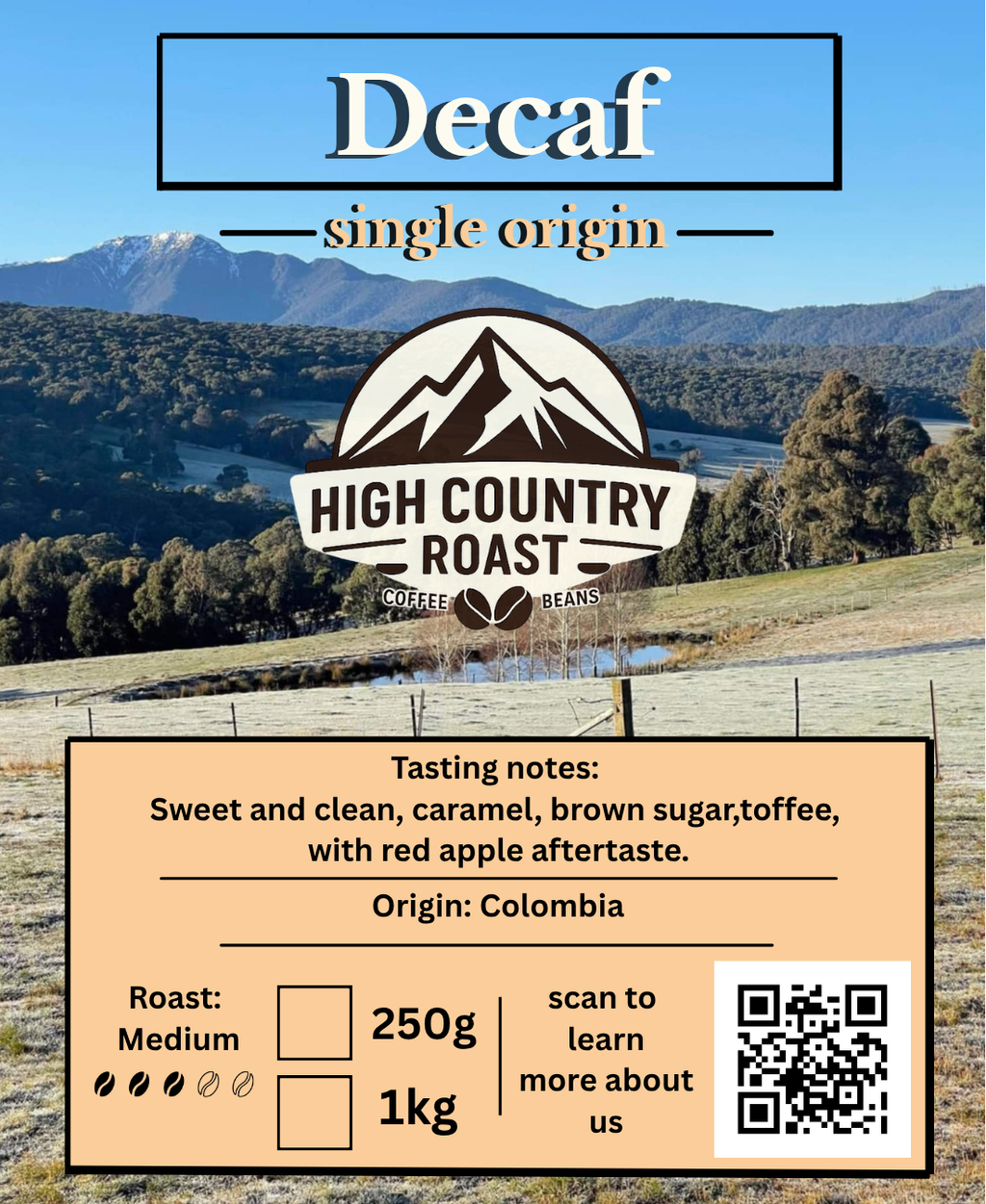 Decaf single origin Colombia